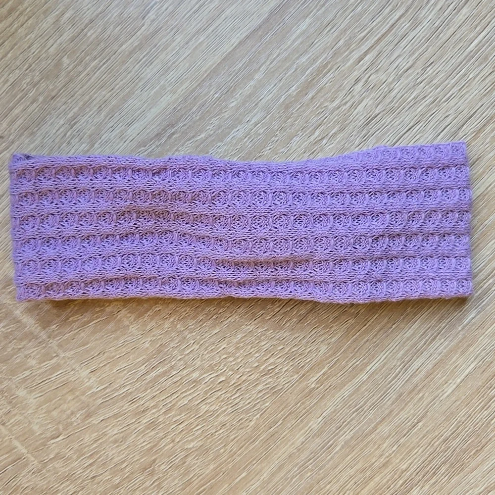 Boho Baby Girl Waffle Knit Bowknot Headband Hair Band Kids Lavender Headwrap